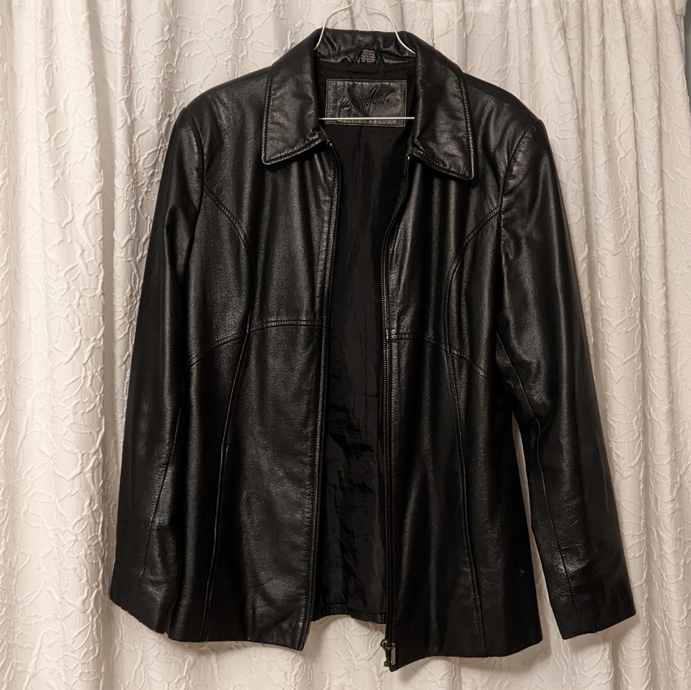 Jacqueline Ferrari Black Leather Jacket